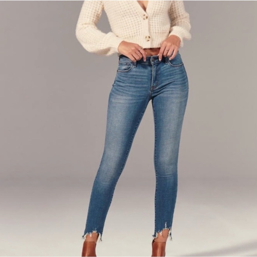 Abercrombie & Fitch Blue Skinny Jeans Midrise -Waisted